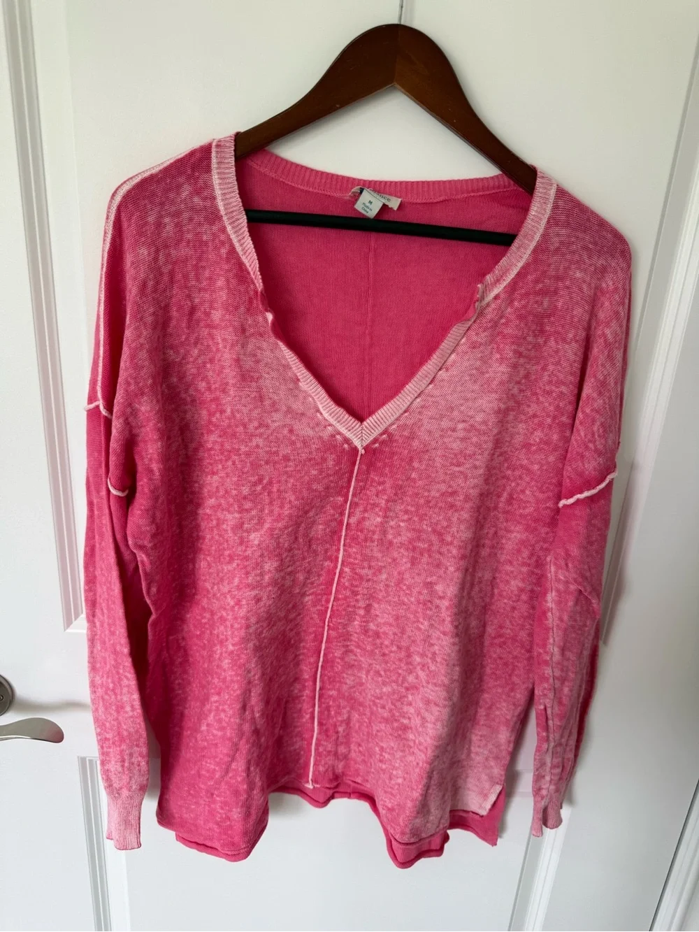 Sundance V Neck Acid Wash Sweater Size Medium
